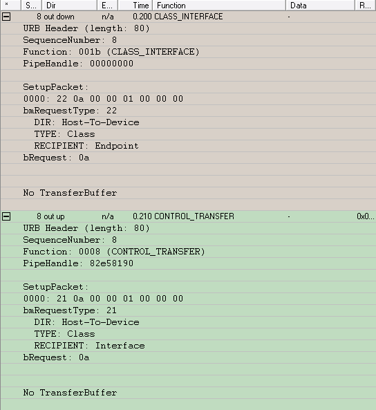 USB protocol dump, part 1.